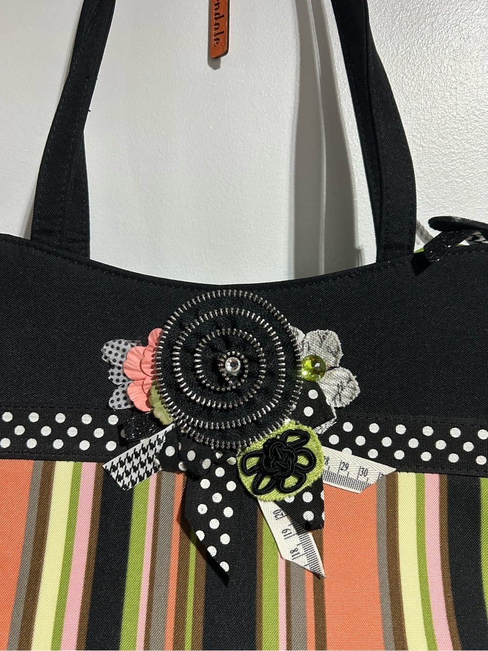 Avondale Designs Embellished Striped Shoulder Bag-NWOT - Picture 2 of 6